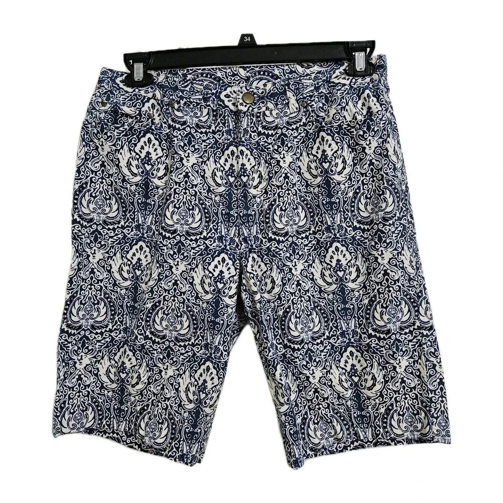 Lauren Ralph Lauren Bermuda Shorts Women's 12 (30x10) Blue White‎ Pockets EUC